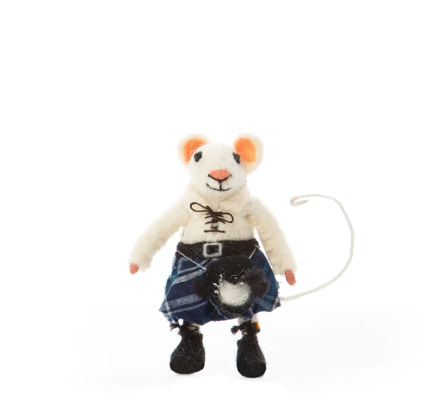 Felt Mouse - Scottish Kilted Mouse: Green Kilt