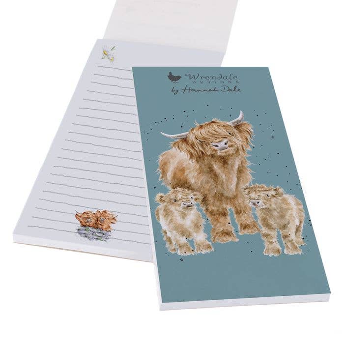Shopping List Notepad (Magnetic) - Highland Cow Wishes