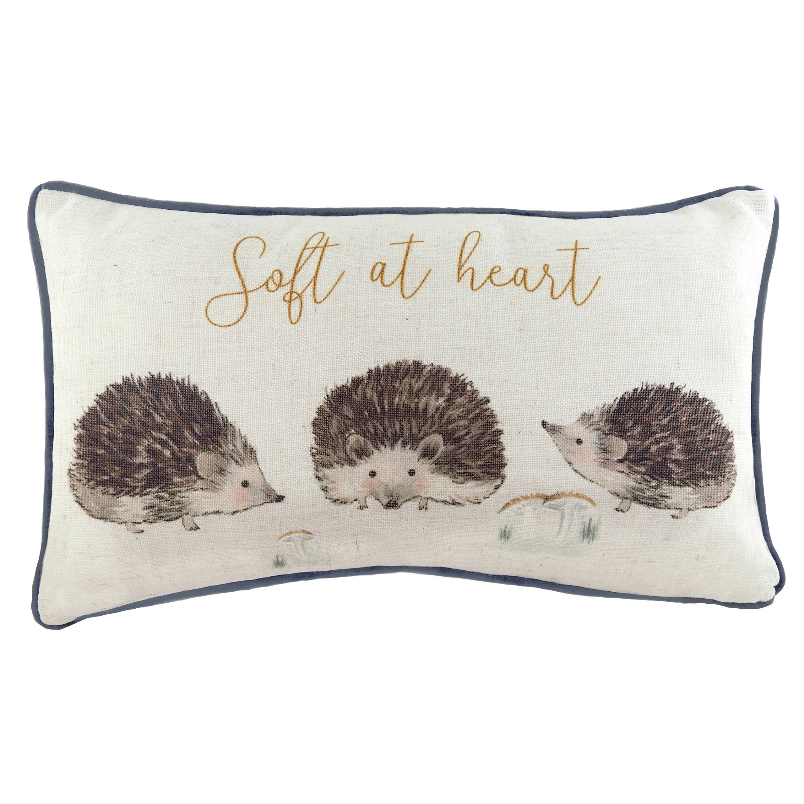 Cushion Cover only - Oakwood Hedgehogs Rectangular Cushion Brown: 11.8 x 19.6 in