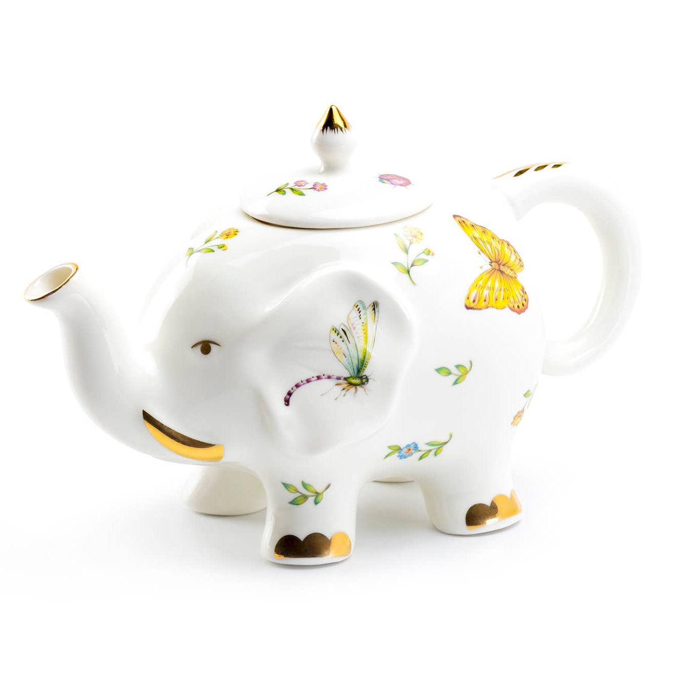 Teapot - Summer Garden Elephant 32oz Fine Porcelain