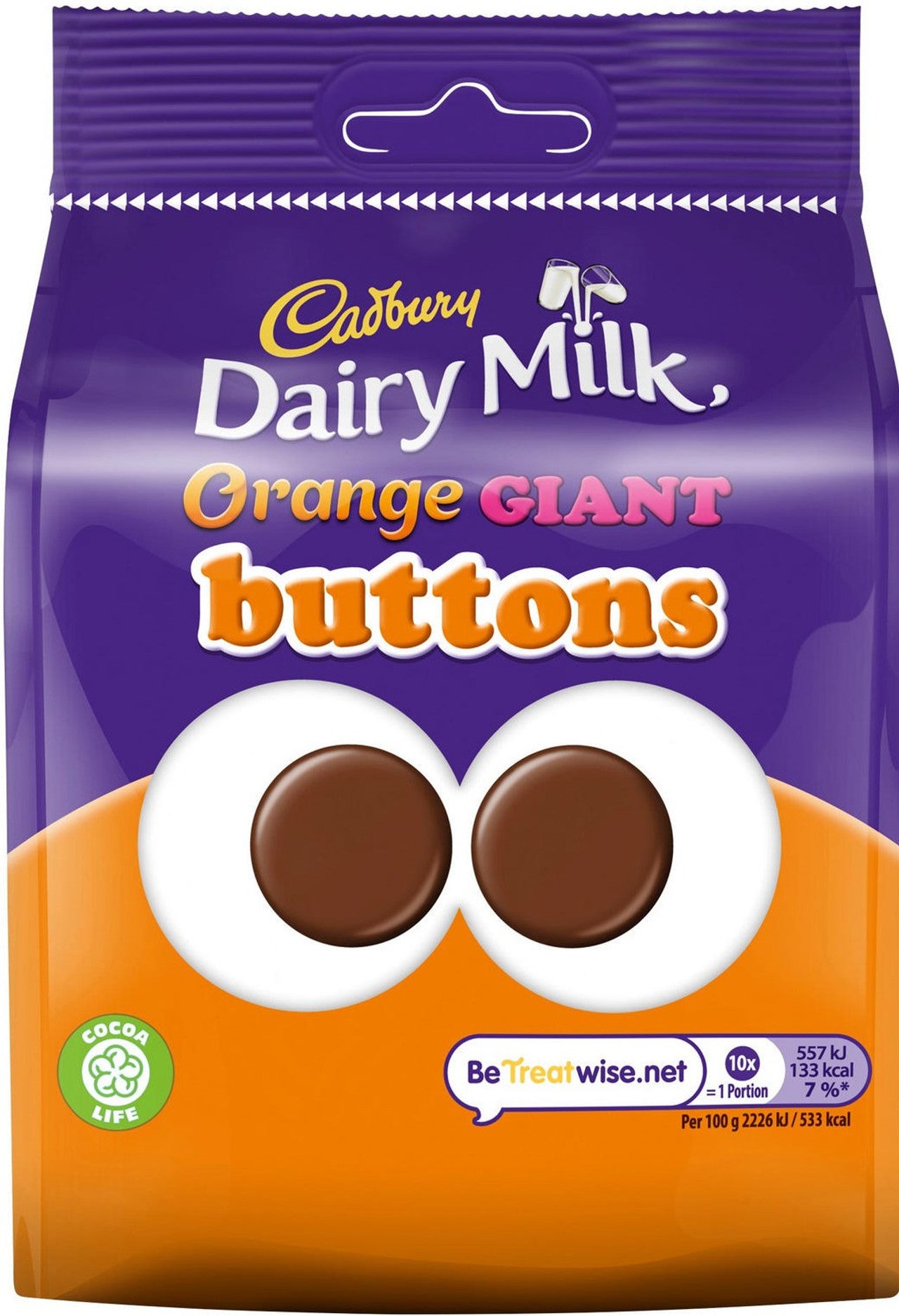Cadbury Giant Orange Buttons Pouch 100g