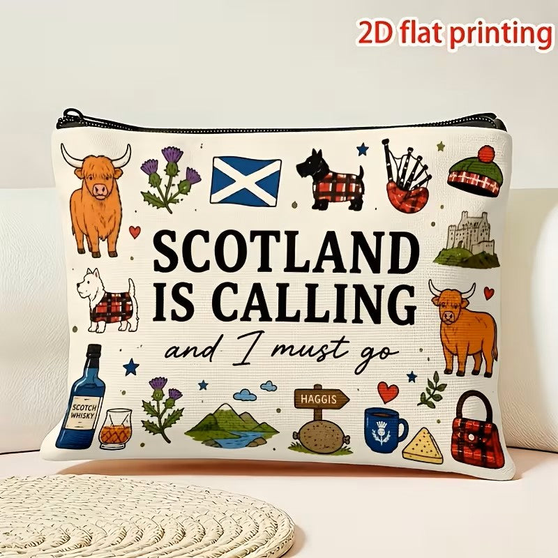 Cosmetic - Scotland Is Calling and I Must Go Icon or Pencil Pouch (Size 8.7"x6")