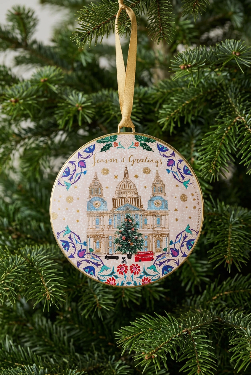 #81 Tinker Tailor St Paul's Cathedral Metal Round Ornament Approx 4"