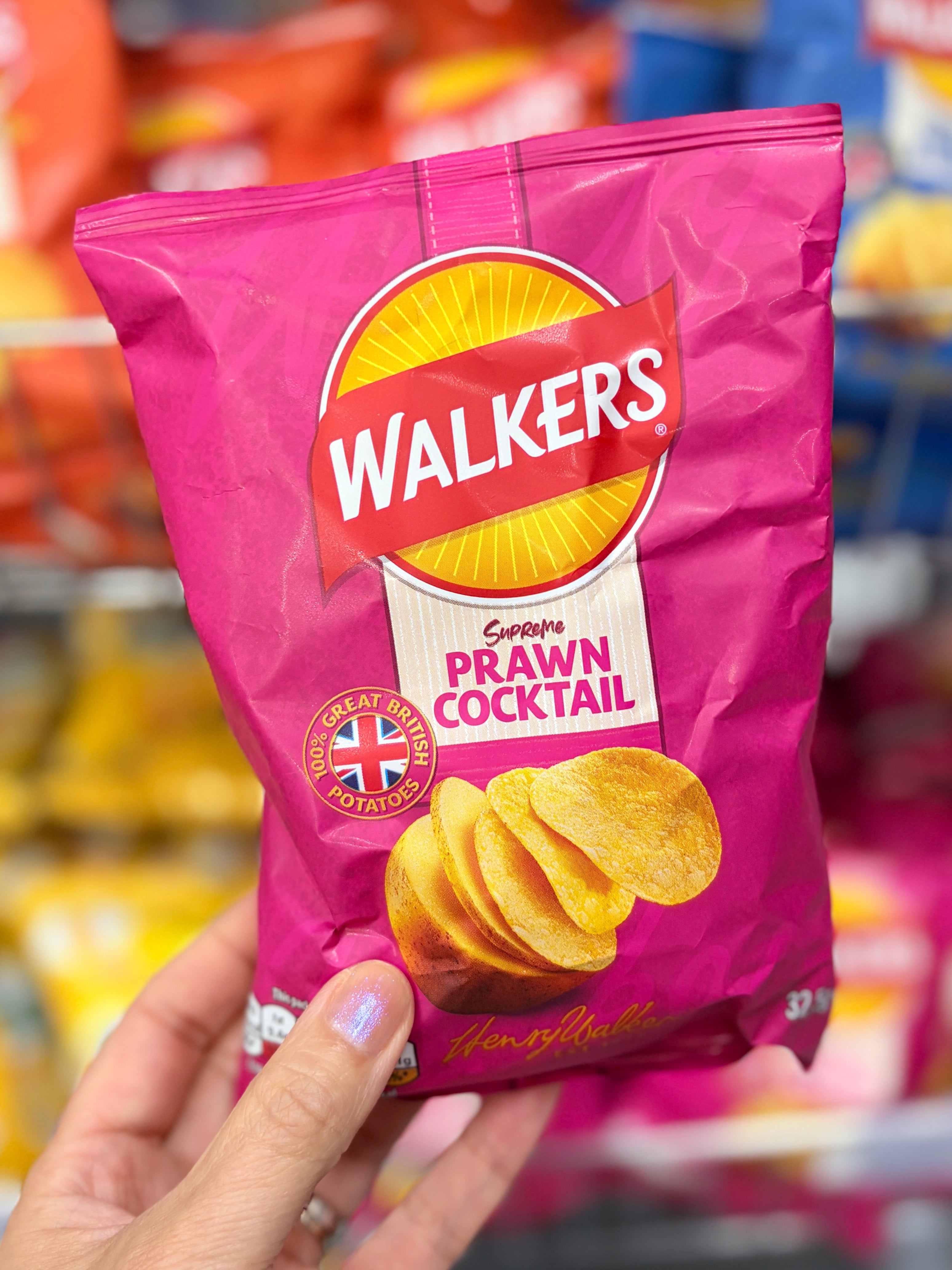 Walkers Prawn Cocktail Flavour Crisps 32.5g (Best Before July 18th 2026)