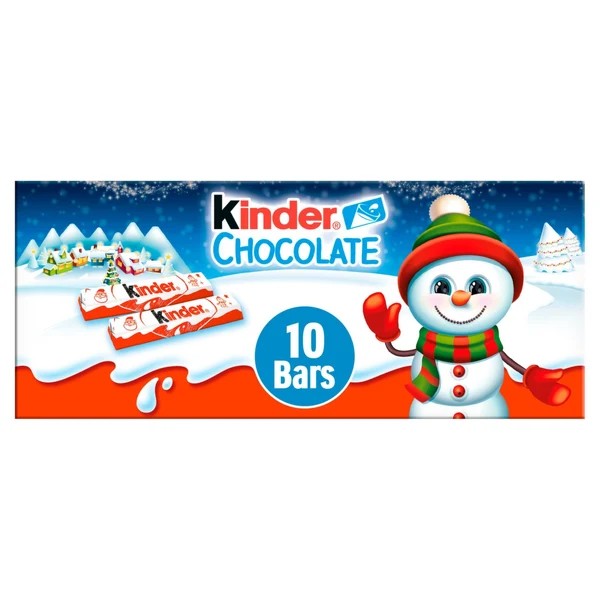 Kinder Chocolate Small Bars Multipack 10 pack 12.5g (125g)