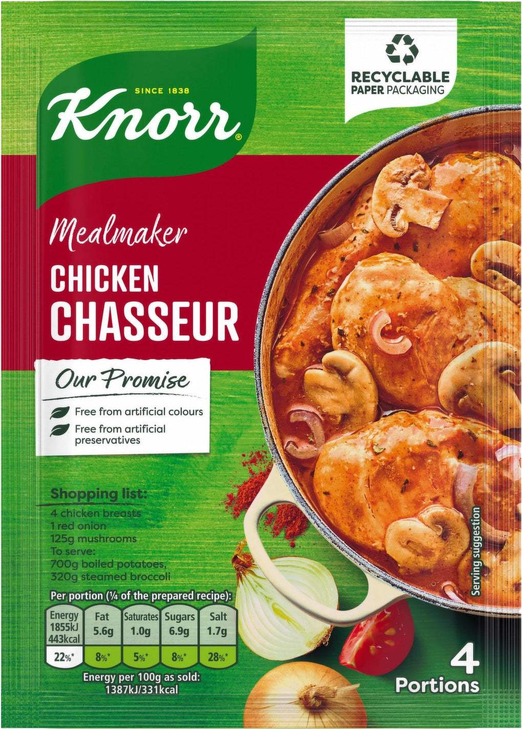 Knorr Chicken Chasseur Mix 50g (Best Before July 2026)