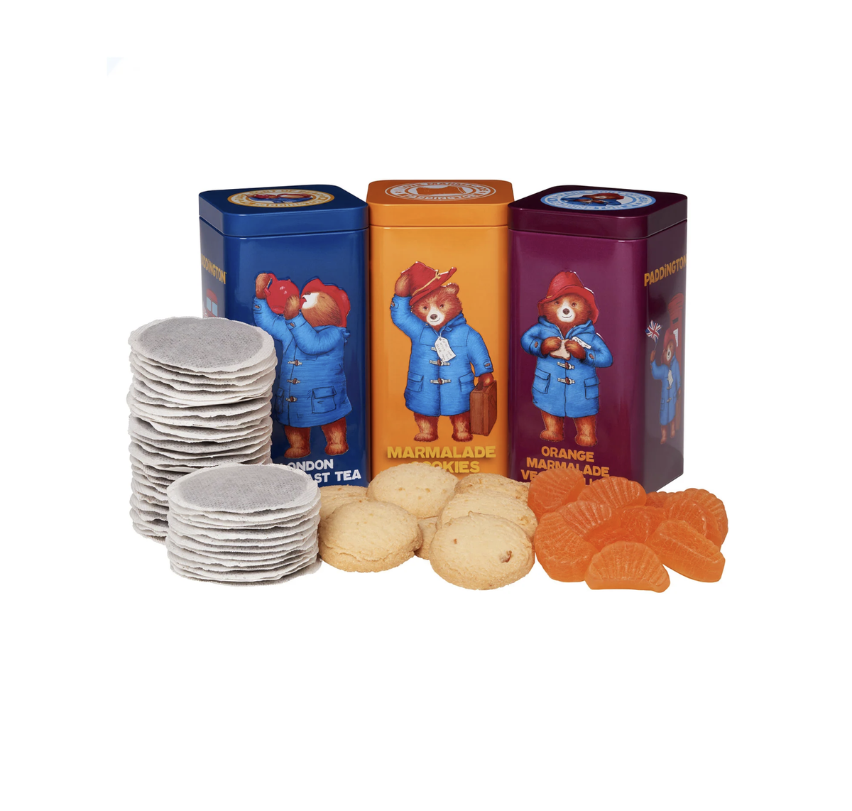 Paddington Bear Tin with Mixed Flavored Vegan Jelly Sweets 140g