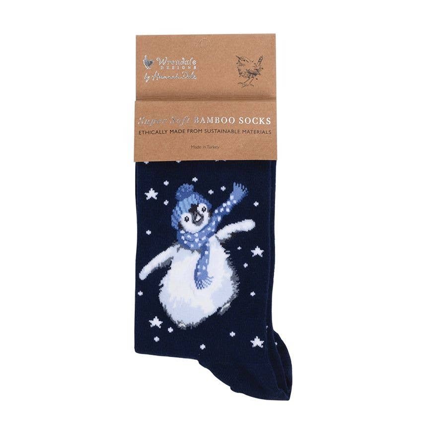 Penguin Christmas Sock - Winter Wonderland - Navy