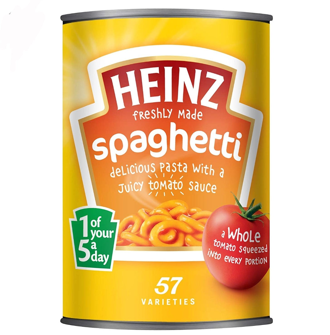 Since 1926, Heinz Spaghetti has been enjoyed, more often than not on toast, by generations of Britons. Made with high-quality ingredients, this classic pasta dish is perfect for a quick and easy meal. With every bite, you'll savor the rich flavor and hearty texture of our famous recipe. There really is no substitute for that classic Heinz taste. 