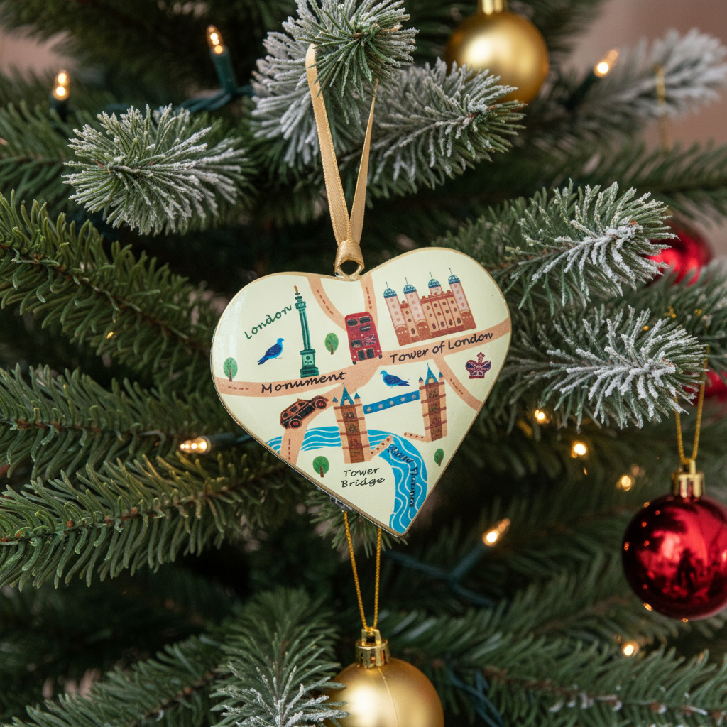#47 Tinker Tailor Tower of London Heart Christmas Ornament