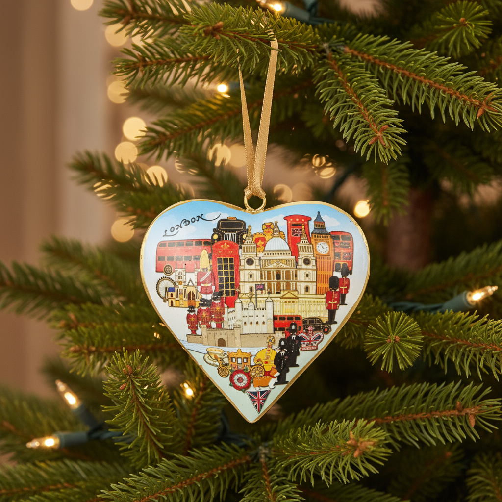 #49 Tinker Tailor London Landmarks Heart Christmas Ornament