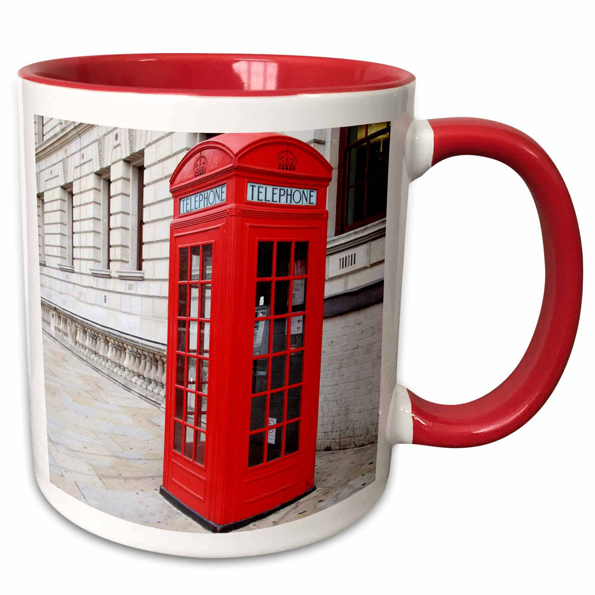 Mug 11oz - Two-Tone Red  Londons Famous Red Phone Booth