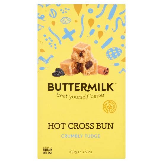 Buttermilk Crumbly Hot Cross Bun Fudge 100g (Best Before 27/09/26)