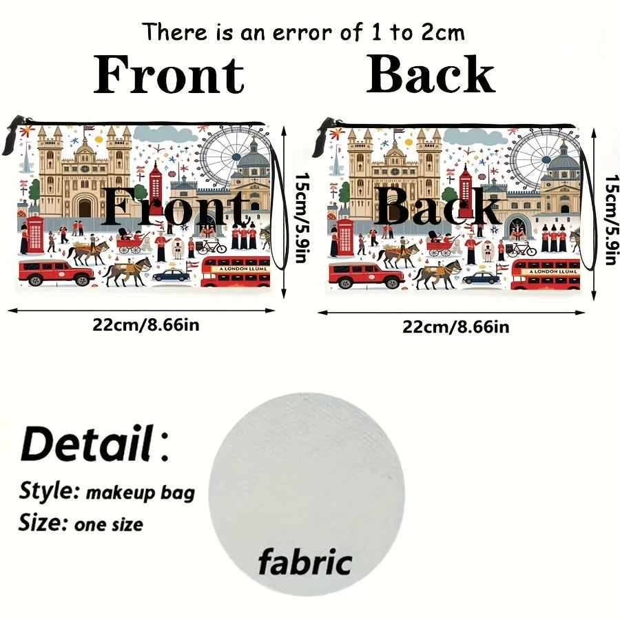 Cosmetic - UK London Icons Cosmetic Bag Size - 8.6 x 5.9"