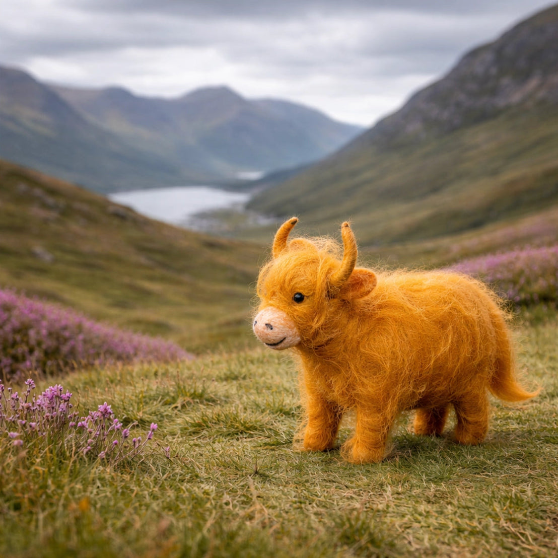 Felt Highland Cow - Hamish 5" x 3"