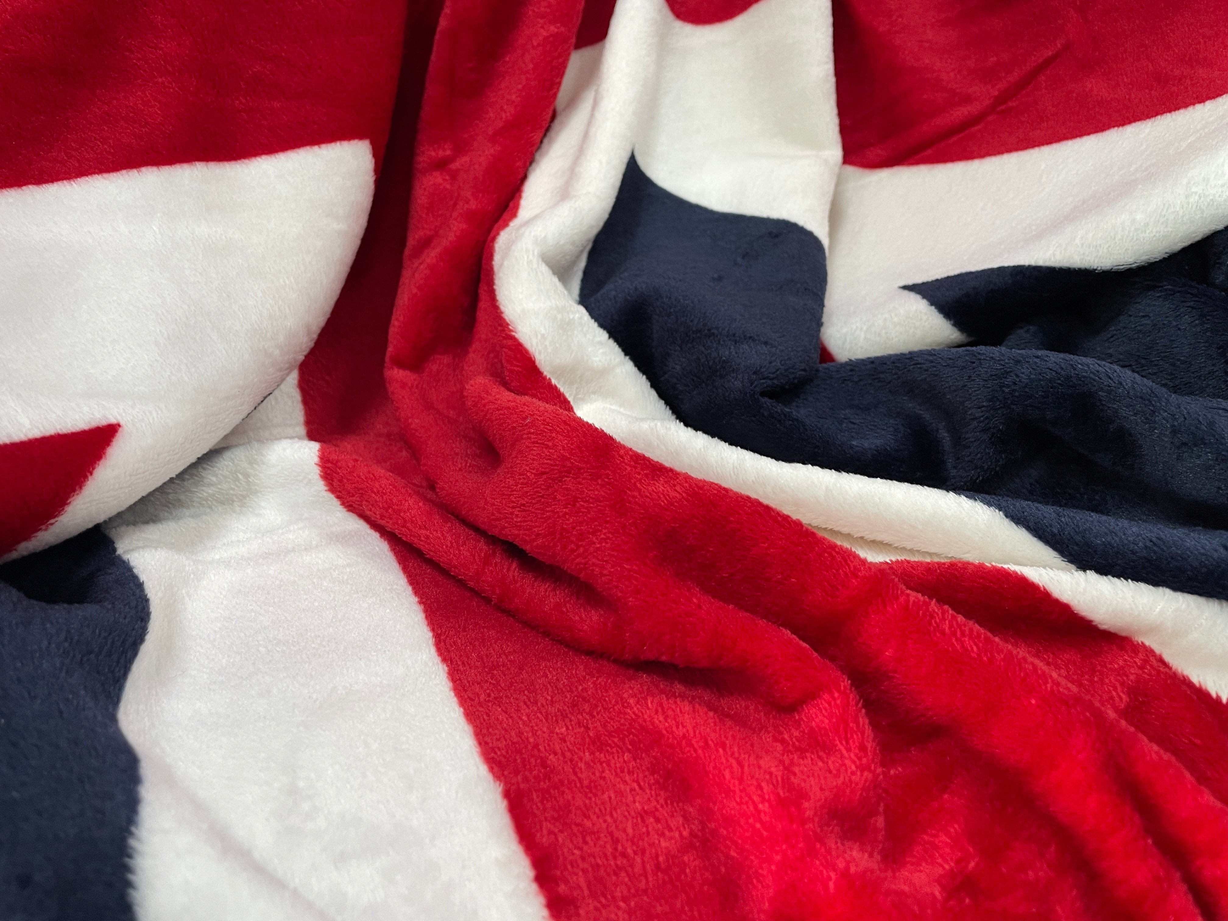 Throw - UK Union Jack Flag Fleece Throw 59 x 71" (Colour is distressed)