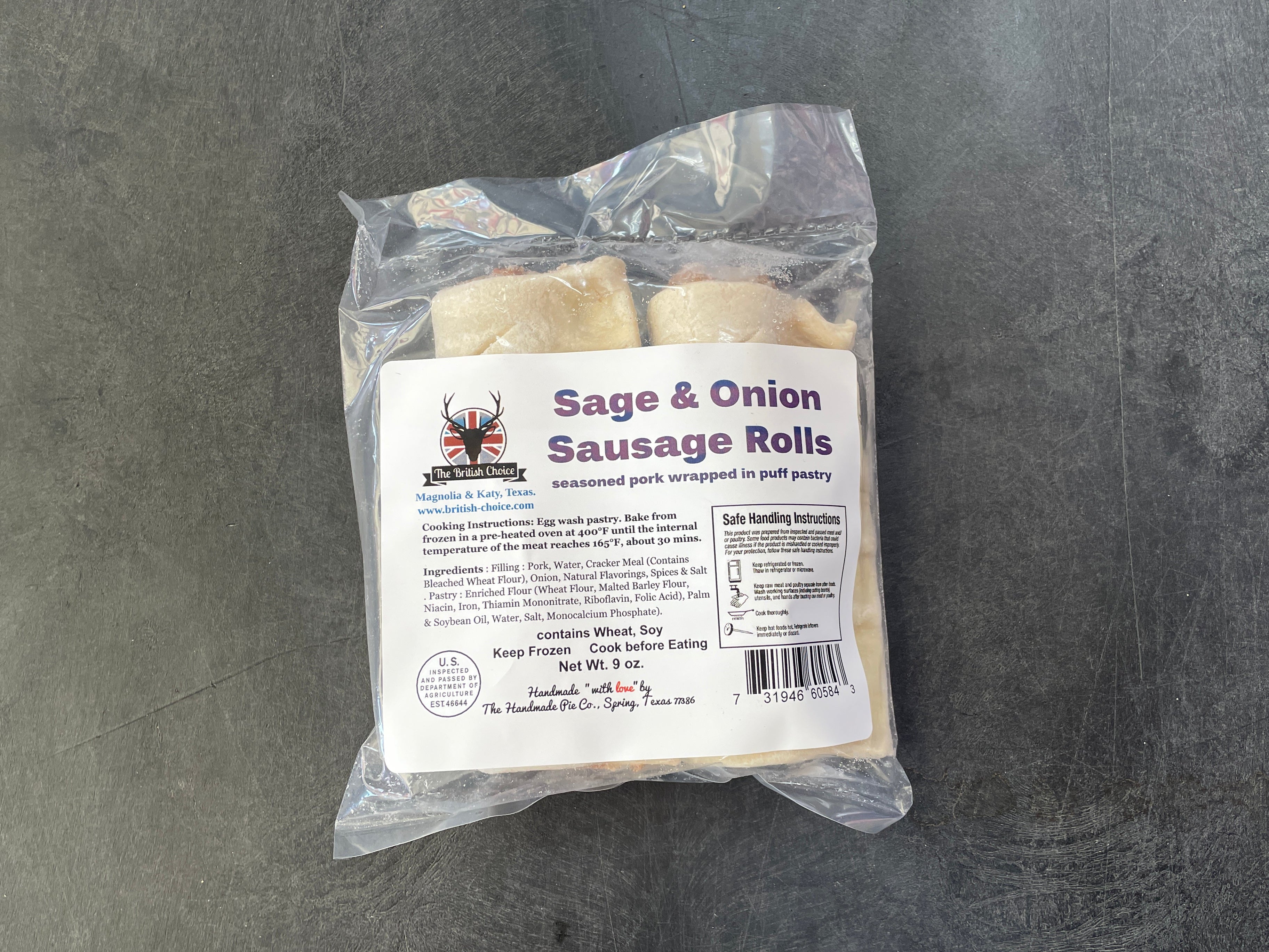 Sausage Rolls - Sage & Onion 2pk 9oz (1/2 lb Ship Weight)