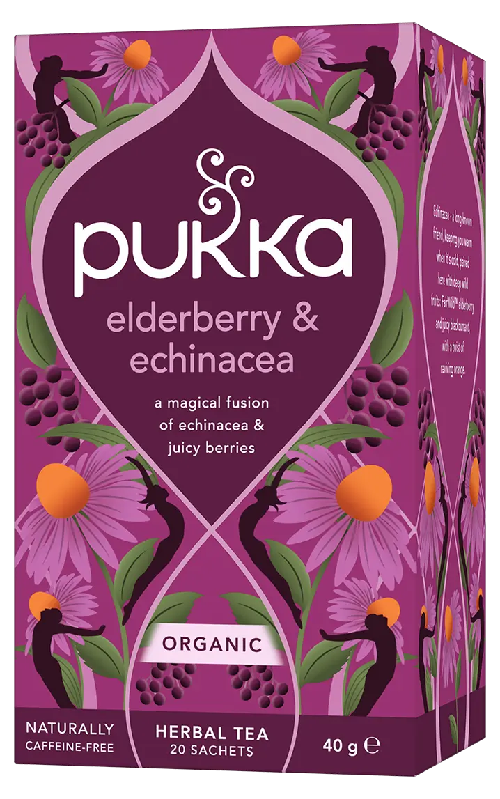 Pukka Organic Elderberry & Echinacea Herbal Tea 20 Tea Bags