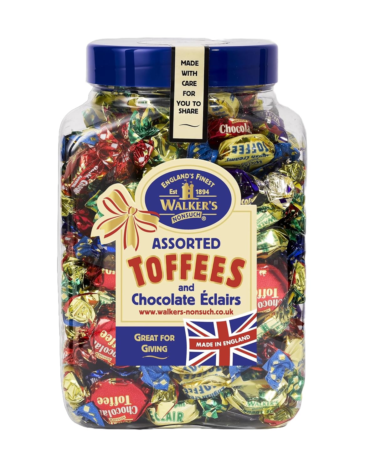 Walker's Nonsuch Assorted Toffees & Chocolate Eclairs Jar 1.25kg
