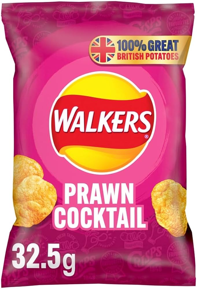 Walkers Prawn Cocktail Flavour Crisps 32.5g (Best Before July 18th 2026)