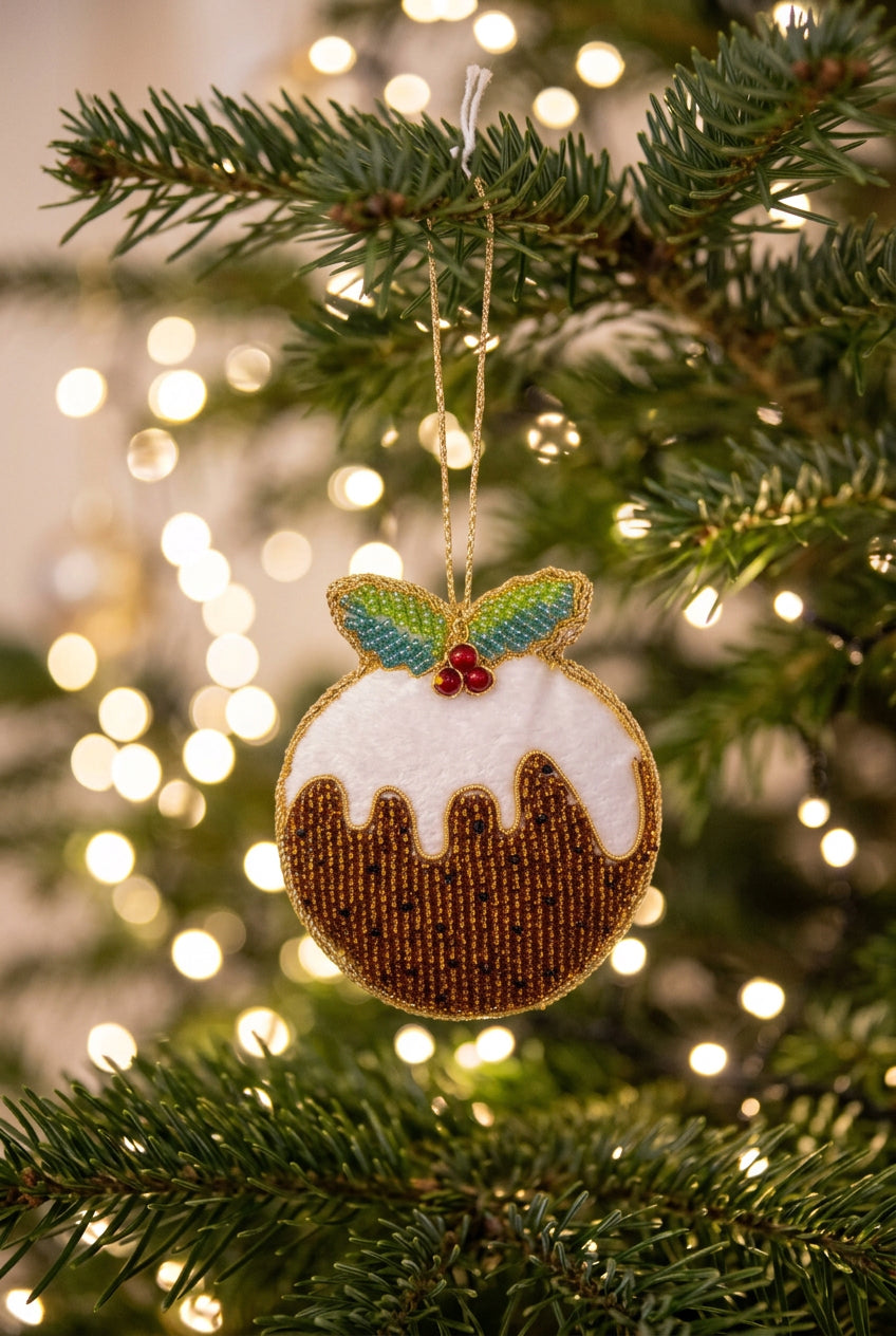 #26 Tinker Tailor Beaded Christmas Pudding Ornament
