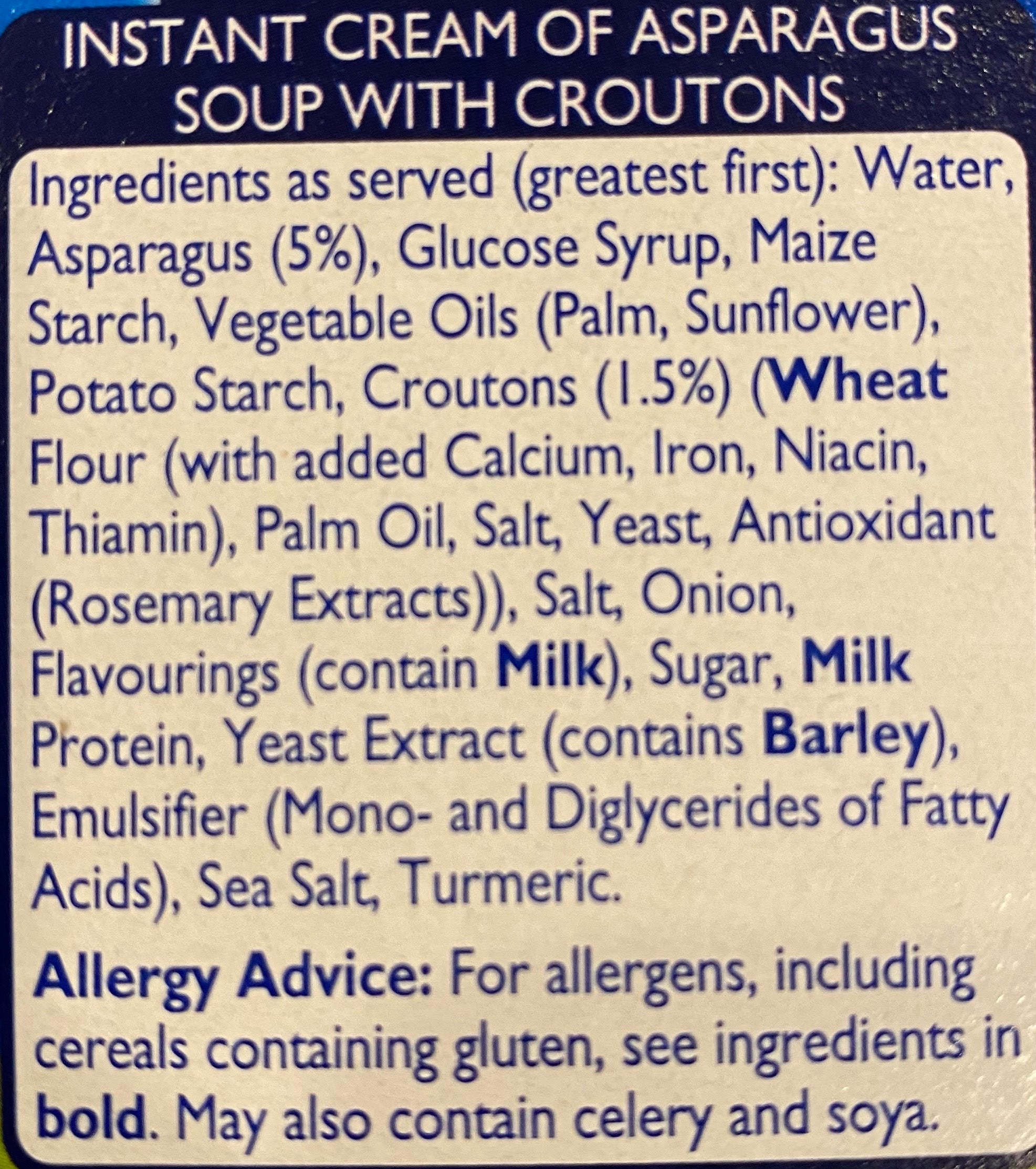 Batchelors Cream of Asparagus with Croutons